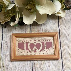 - . Vintage Scissor Cut Art "Love is Something You Learn by Heart" - 4x7 F…